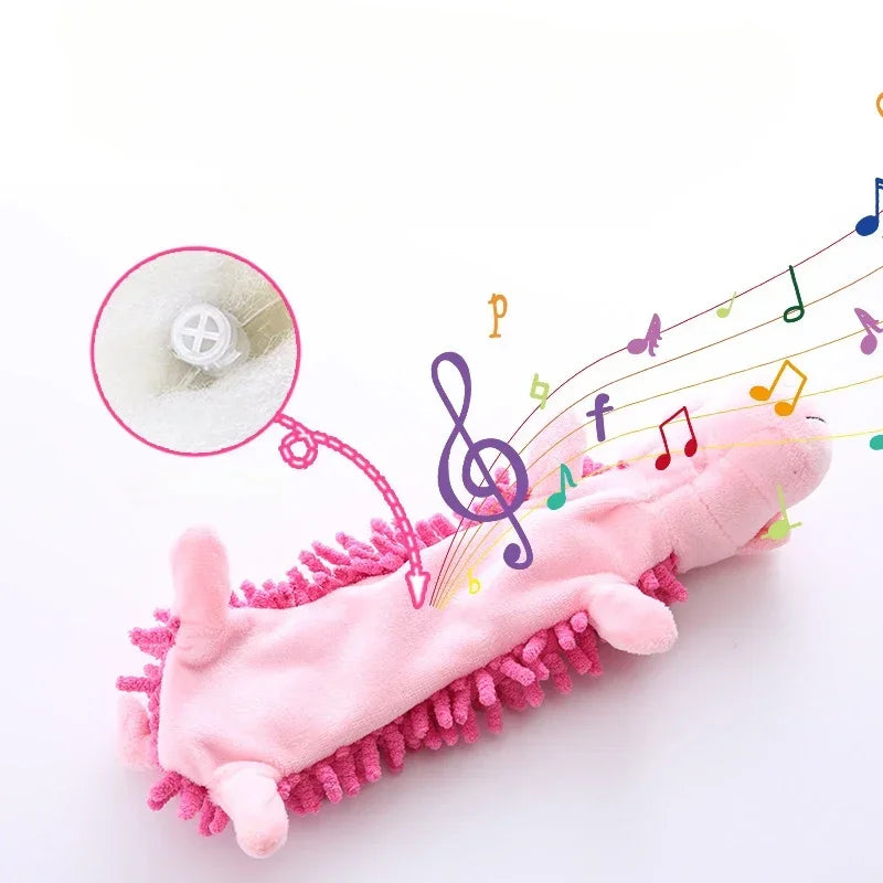 Pet Dog Toy Plush Mop Fur Squeaky Frog Hippo Teeth Grinding Supplies