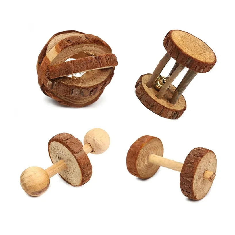 Natural Wood Chew Toys For Small Pets Rabbits Hamsters Rats