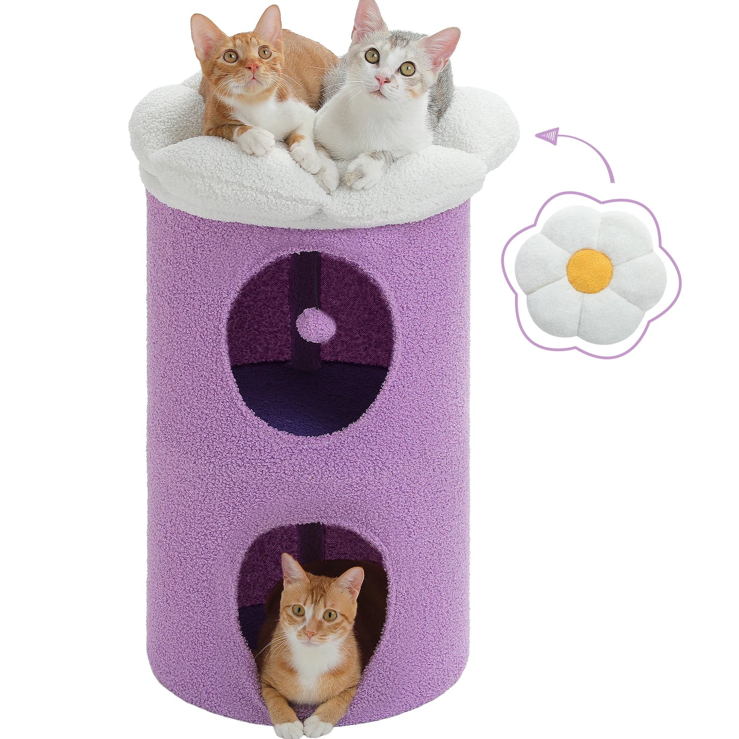 PAWZ Road Two Story Cat Bed Indoor House With Flower
