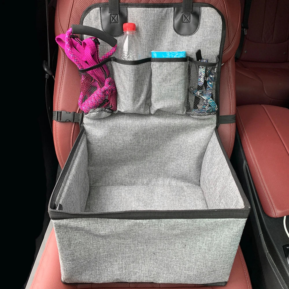 Dog Car Seat Booster For Front Seat With Storage Pockets
