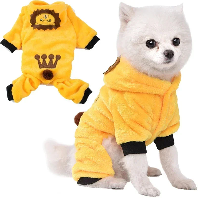 Thickened Fleece Pet Dog Clothes Jumpsuits For Small Dogs