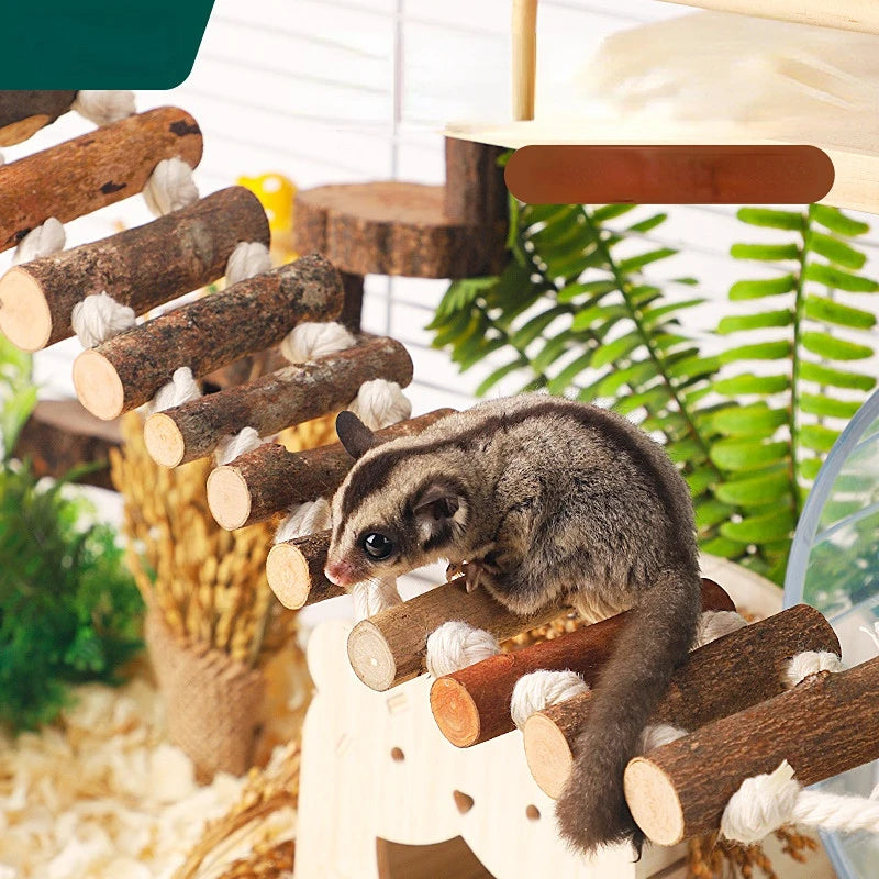 Hamster Wooden Ladder Toy For Cage 6 Steps Climbing Blocks Chew Toy For Guinea Pig Rat Hedgehog Small Pet Accessories