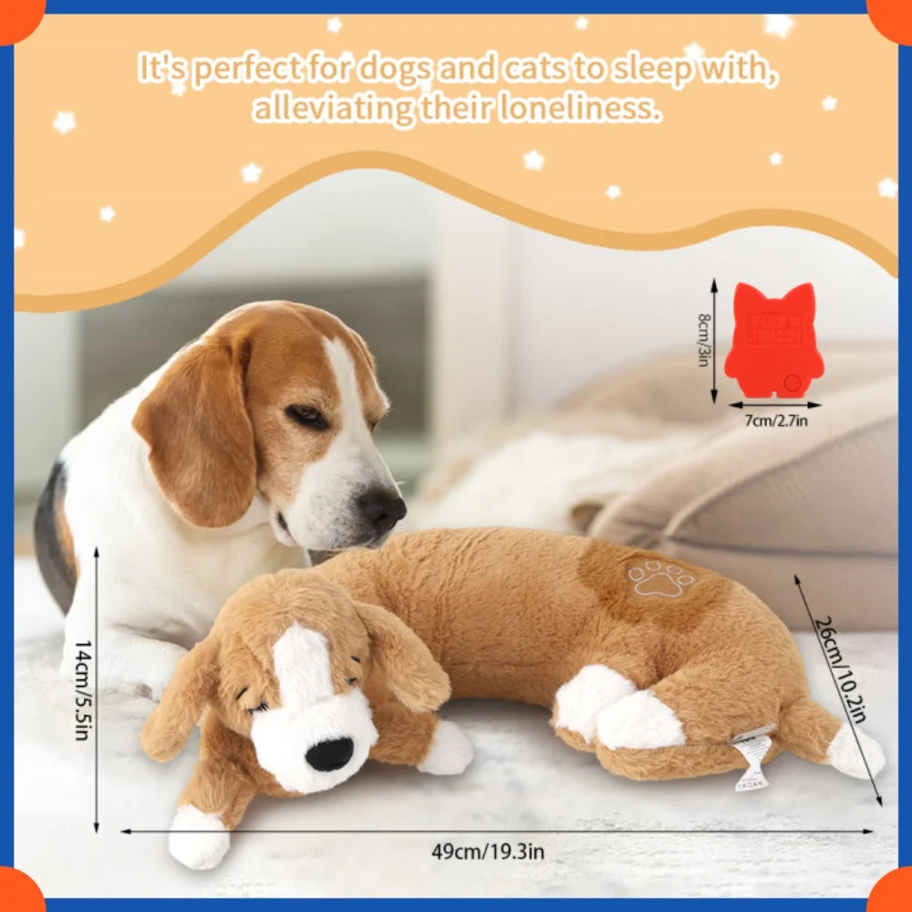 Fuled Christmas Puppy Heartbeat Plush Toys For Dog Training