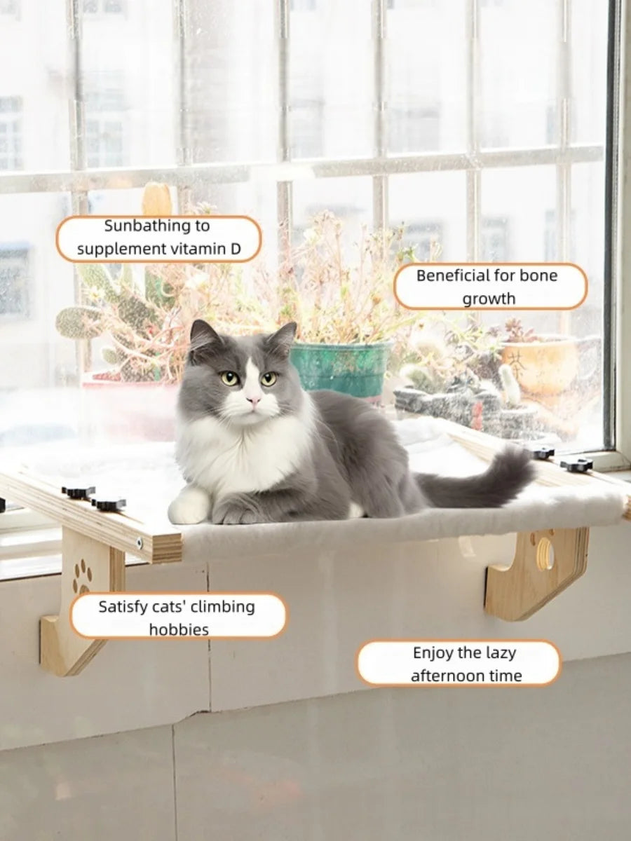 CZBNYXCN Cat Window Hammock With Wooden Metal Frame For Indoor Cats