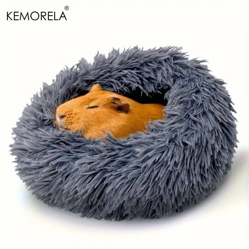 1PCS Ultra-Soft Plush Pet Nest Cozy Warm Hamster Sleeping Bed Non-Slip Bottom Insulated Padding for Guinea & Other Small Animals