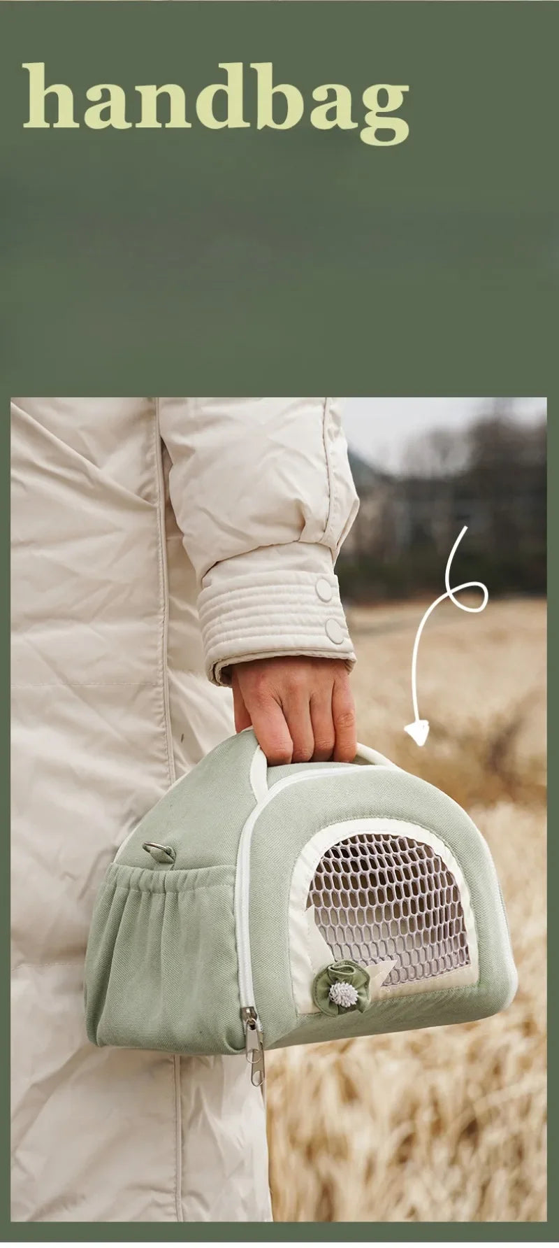 Pet Travel Pet Backpack with Warm and Breathable Anti Loss Backpack Parrot Guinea Pig Nest Pet Supplies Guinea Pig  Bunny Cage