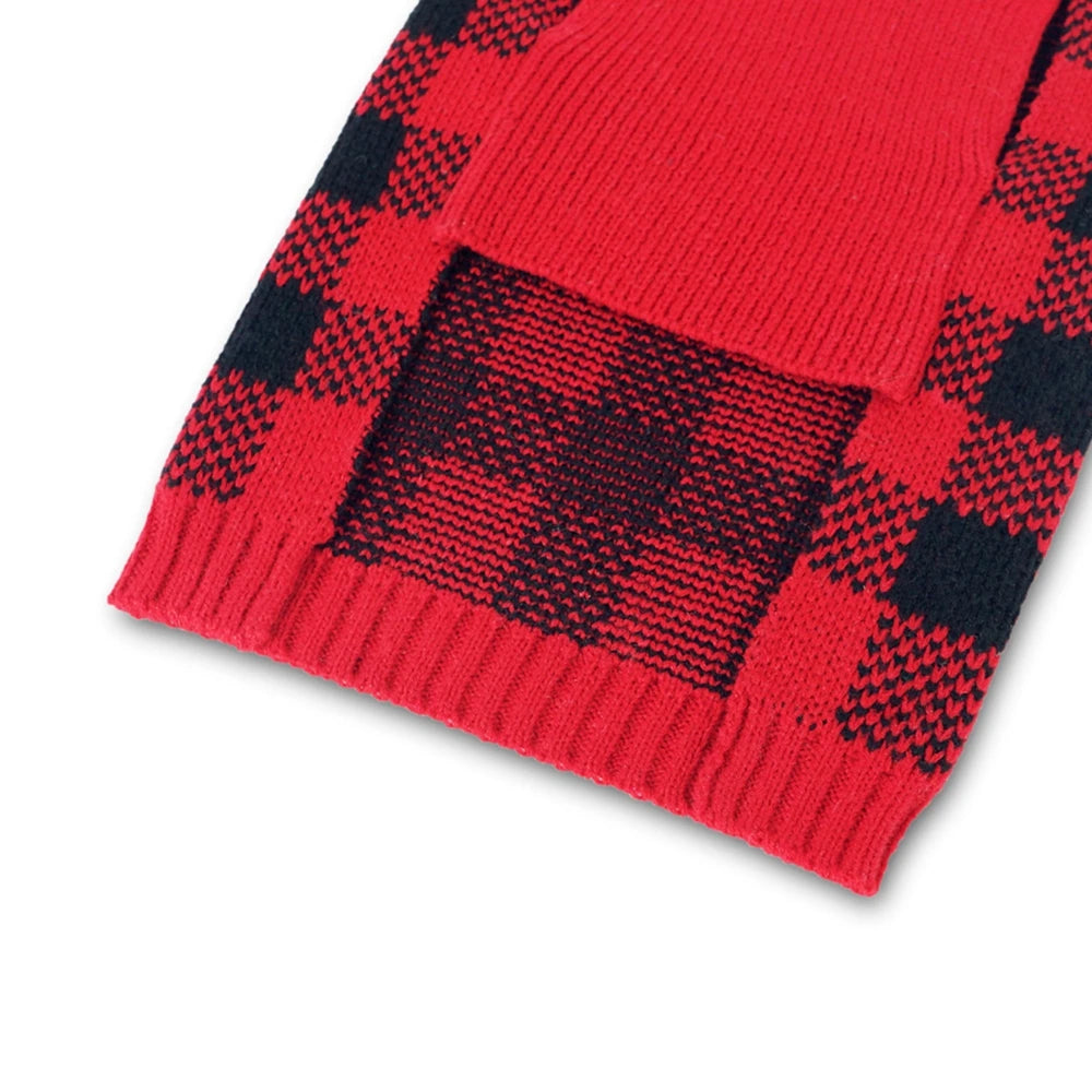 Plaid Pet Dog Sweaters Turtleneck Knitted Dogs Sweatshirt Warm Cats Puppy Winter Clothes for Small Medium Dogs Christmas Wearing