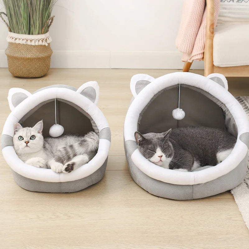 Four Seasons Cat Nest Bed Semi Closed Cozy Warm Nest