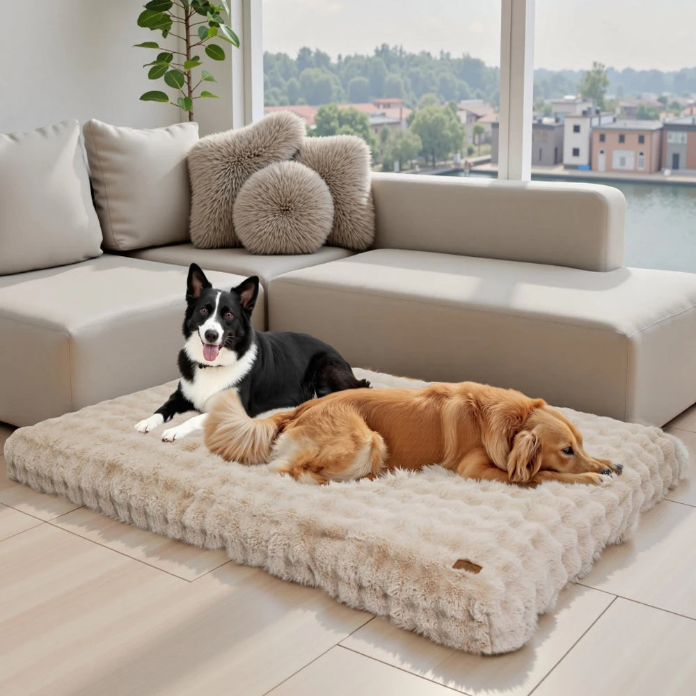 BORWARTCN Ultra Plush Dog Bed Soft Cushion Washable Mat