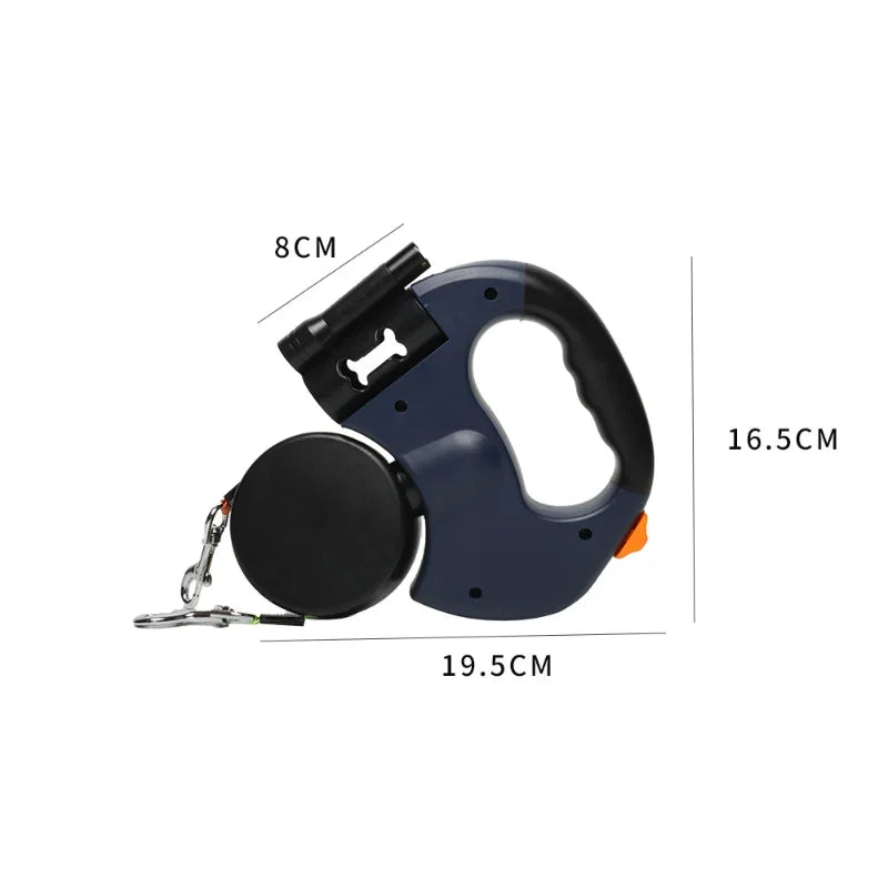 Retractable Dual Dog Leash With LED Light 360 Swivel