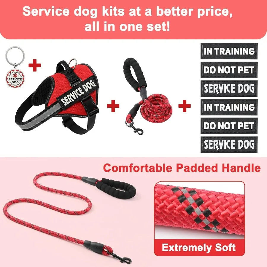 High-concerned Service Dog Vest Harness With ID Tag And Leash