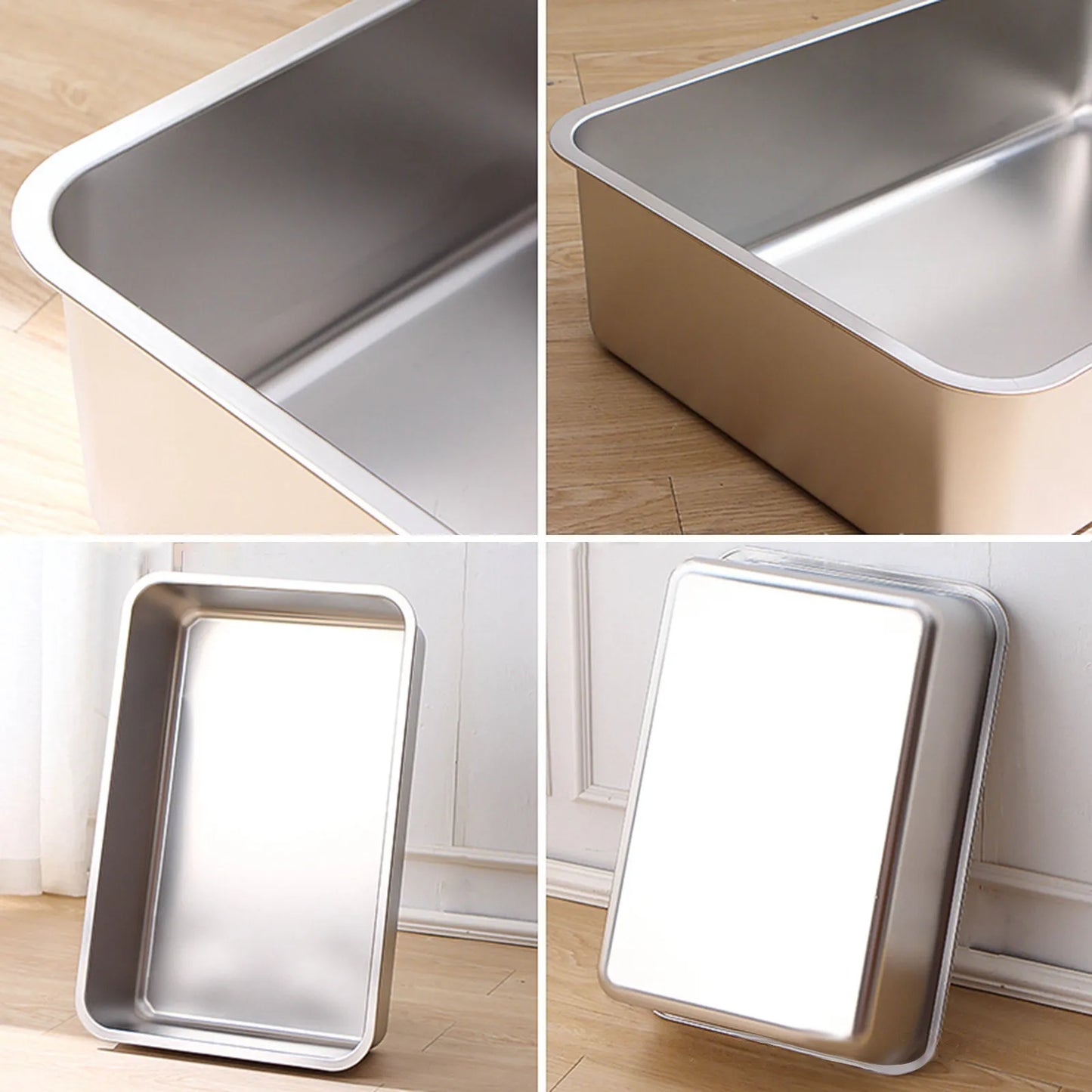 304 Stainless Steel Cat Litter Box Indoor High Sided