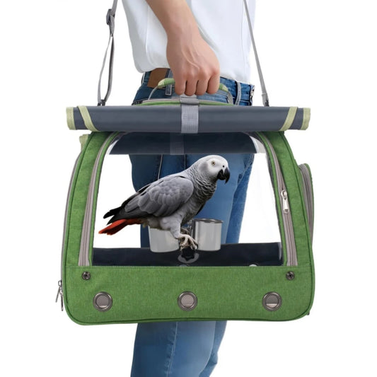 Bird Cage Parrot Carrier with Perch for Parakeet Lovebird African Gray Cockatiel Caique Conure Quaker Pet Travel Bag