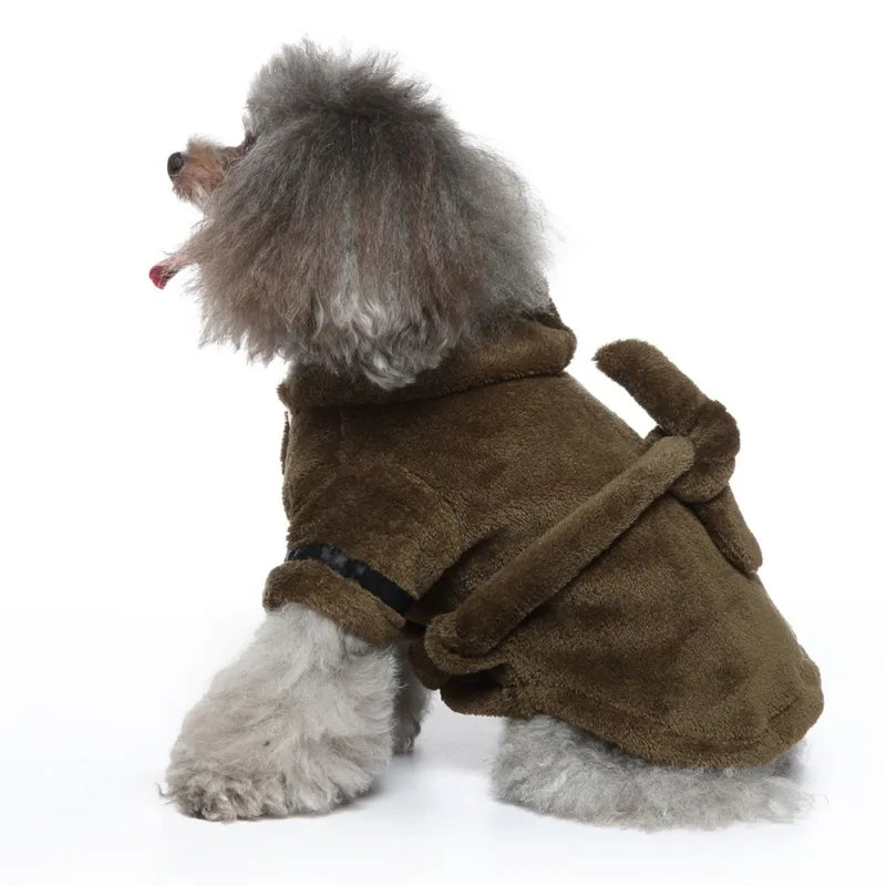 Hooded Dog Bathrobe Pajamas Soft Drying Towel For Pets