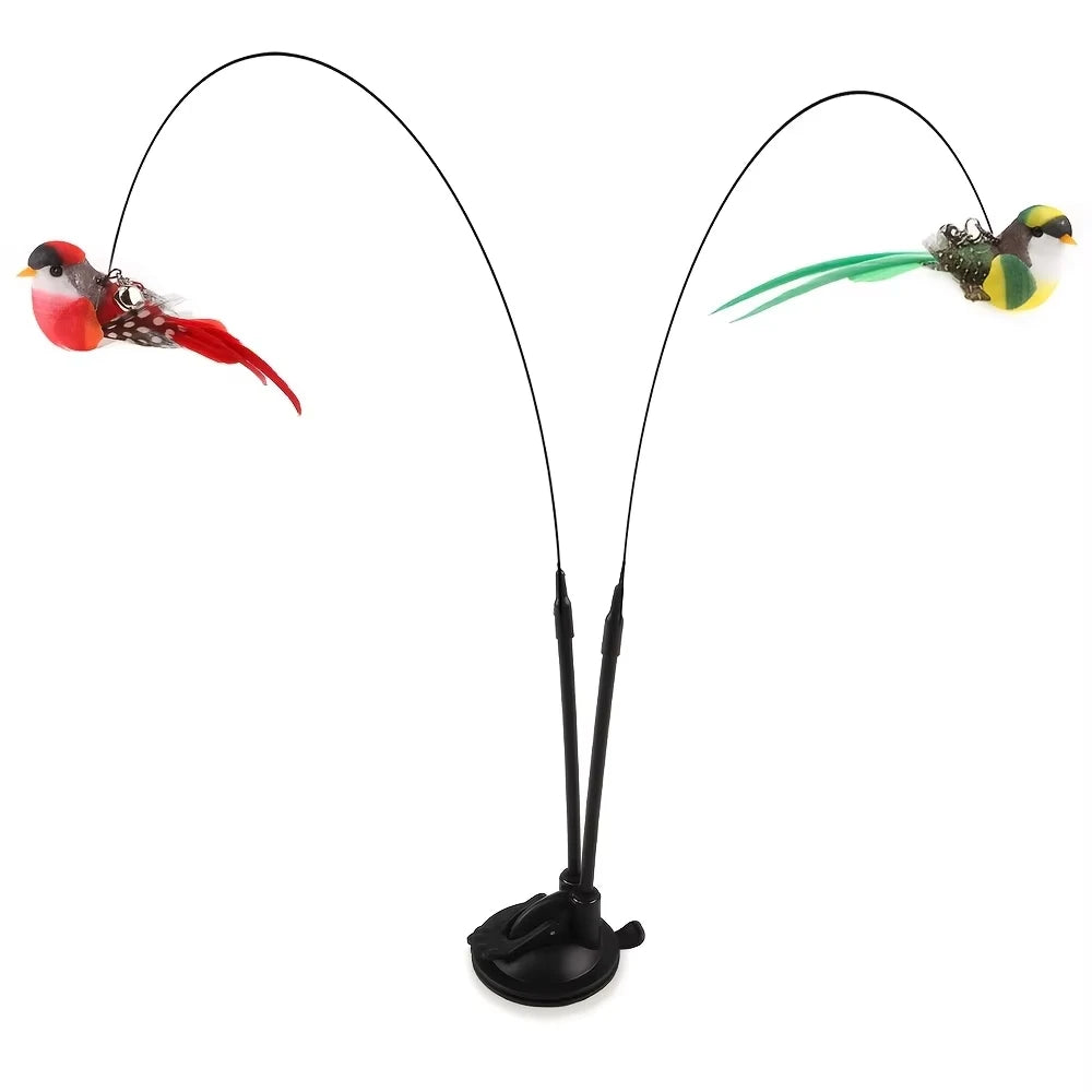 Interactive Cat Wand With Non Slip Suction Cup Base