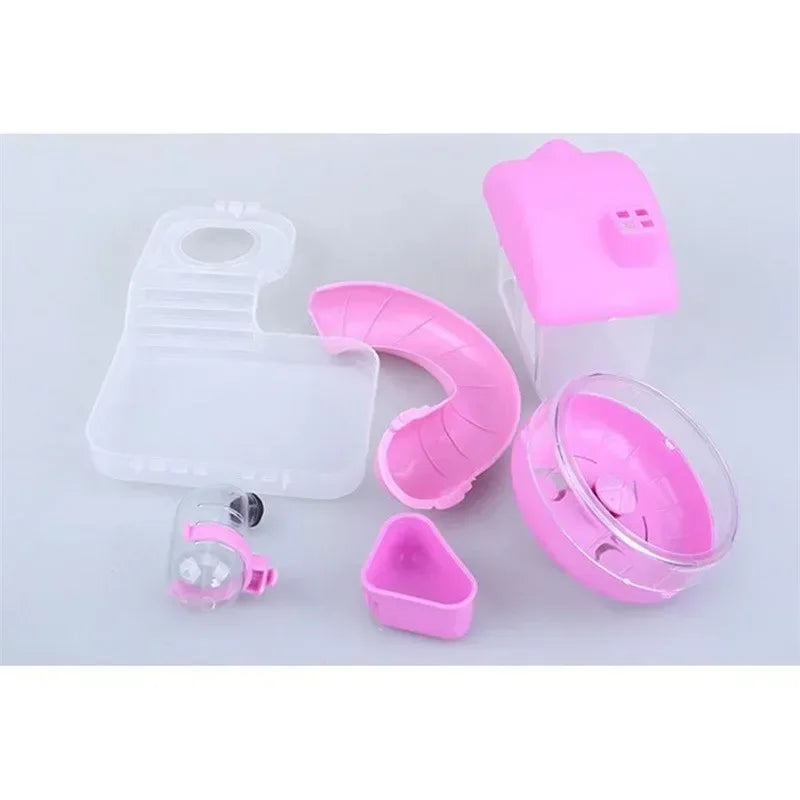 Villa Shaped Double Story Hamster Cage With Feeding Bowl