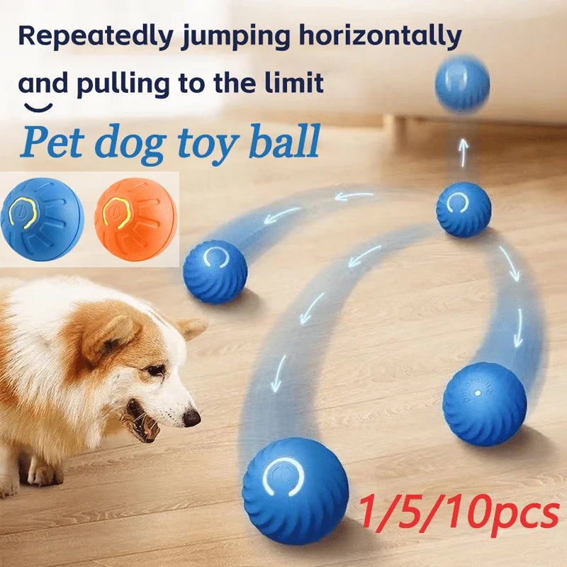 1 5 10PCS Blue Orange Pet Toy Ball Plastic Rechargeable Cat and Dog Toy for Home and Outdoors