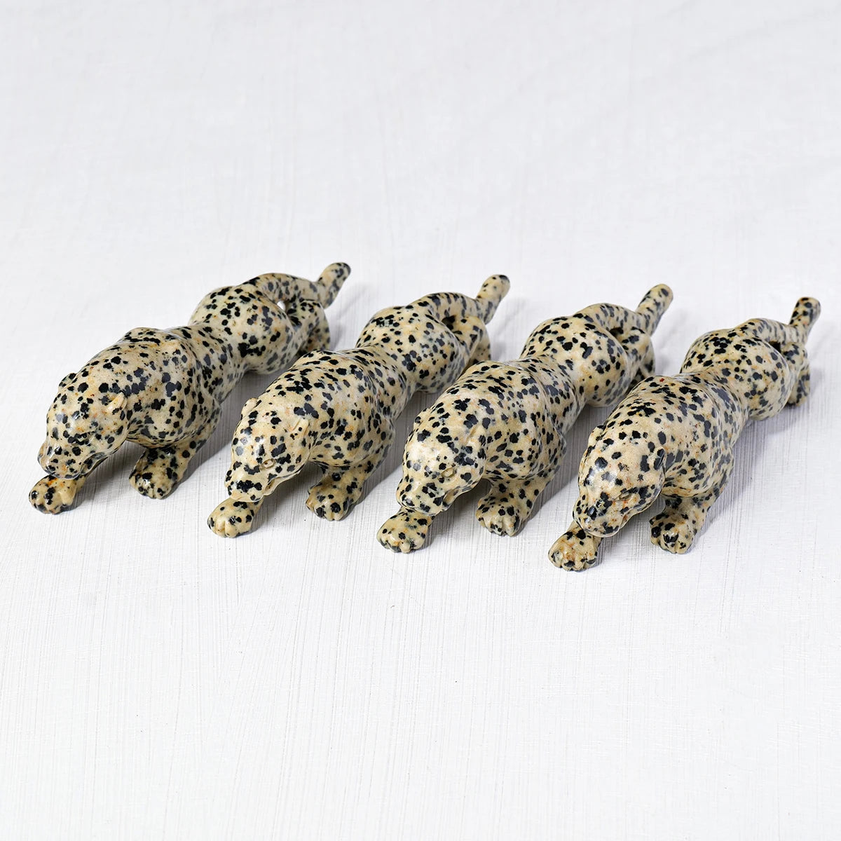 1pc Natural Crystal Spotted Stone Leopard Cheetah Statue Carved Reiki Healing Crystal Animal Figurine Crafts Home Decoration