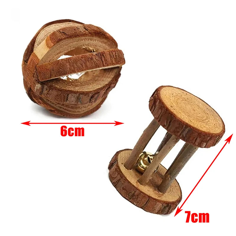 Natural Wood Chew Toys For Small Pets Rabbits Hamsters Rats