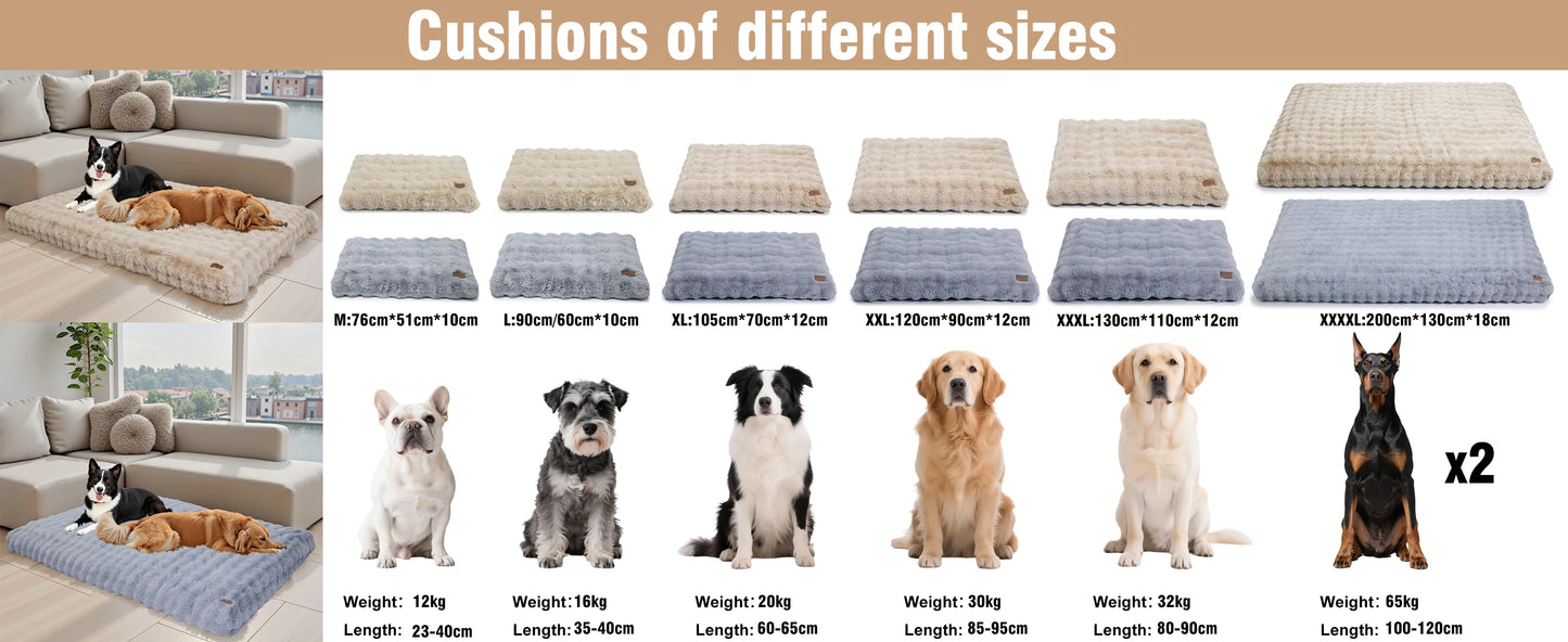BINGOPAW Ultra-soft Dog Bed Pet Cozy Sleep Bed Cat Calming Bed Cushion Cover With Removable Cover Machine Washable