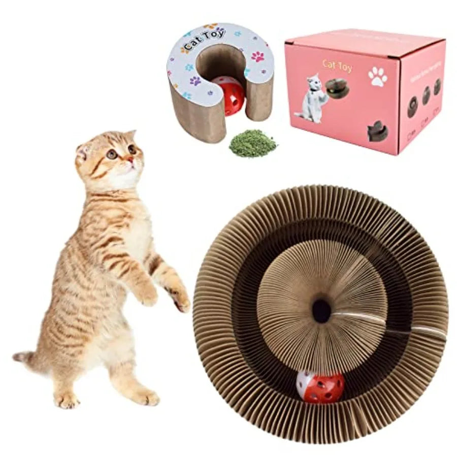 Magic Organ Cat Scratching Board And Accordion Toy Cardboard Slinky