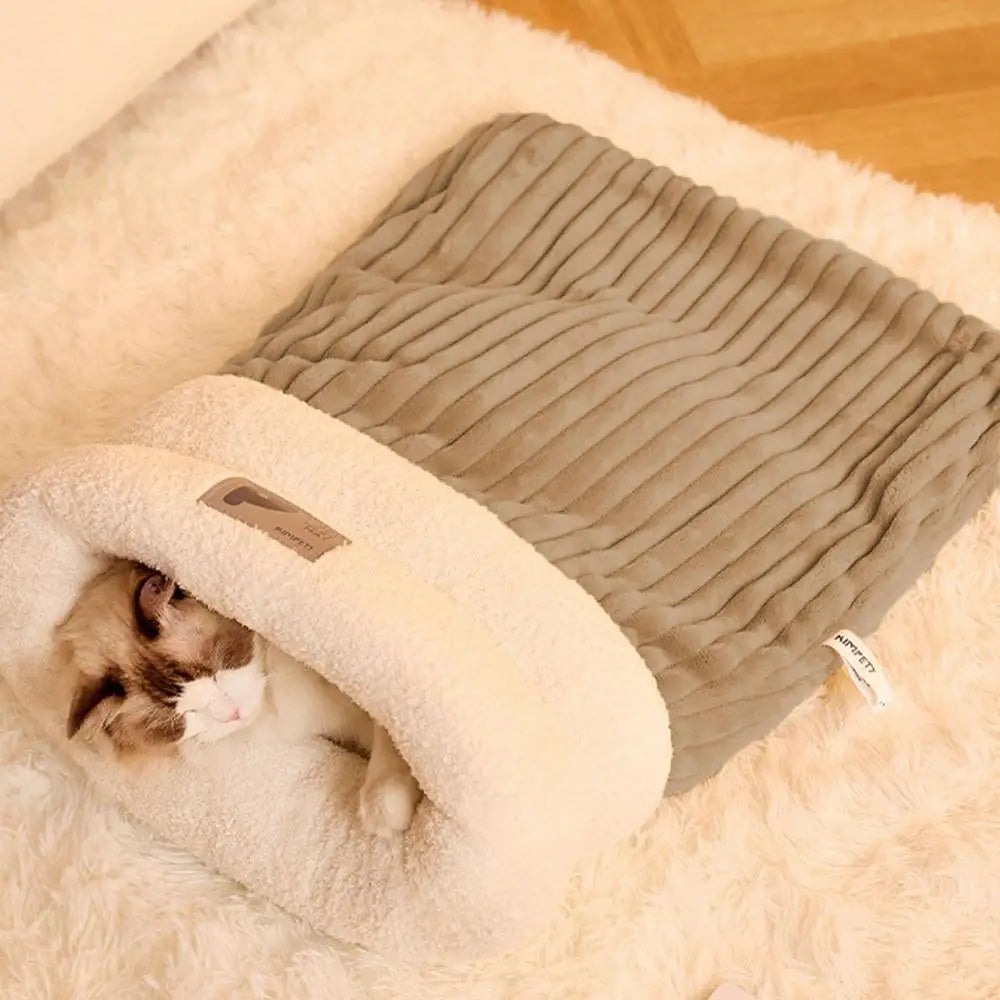 Choice Warm Cat Sleeping Bag Bed Cave For Kitten Pets
