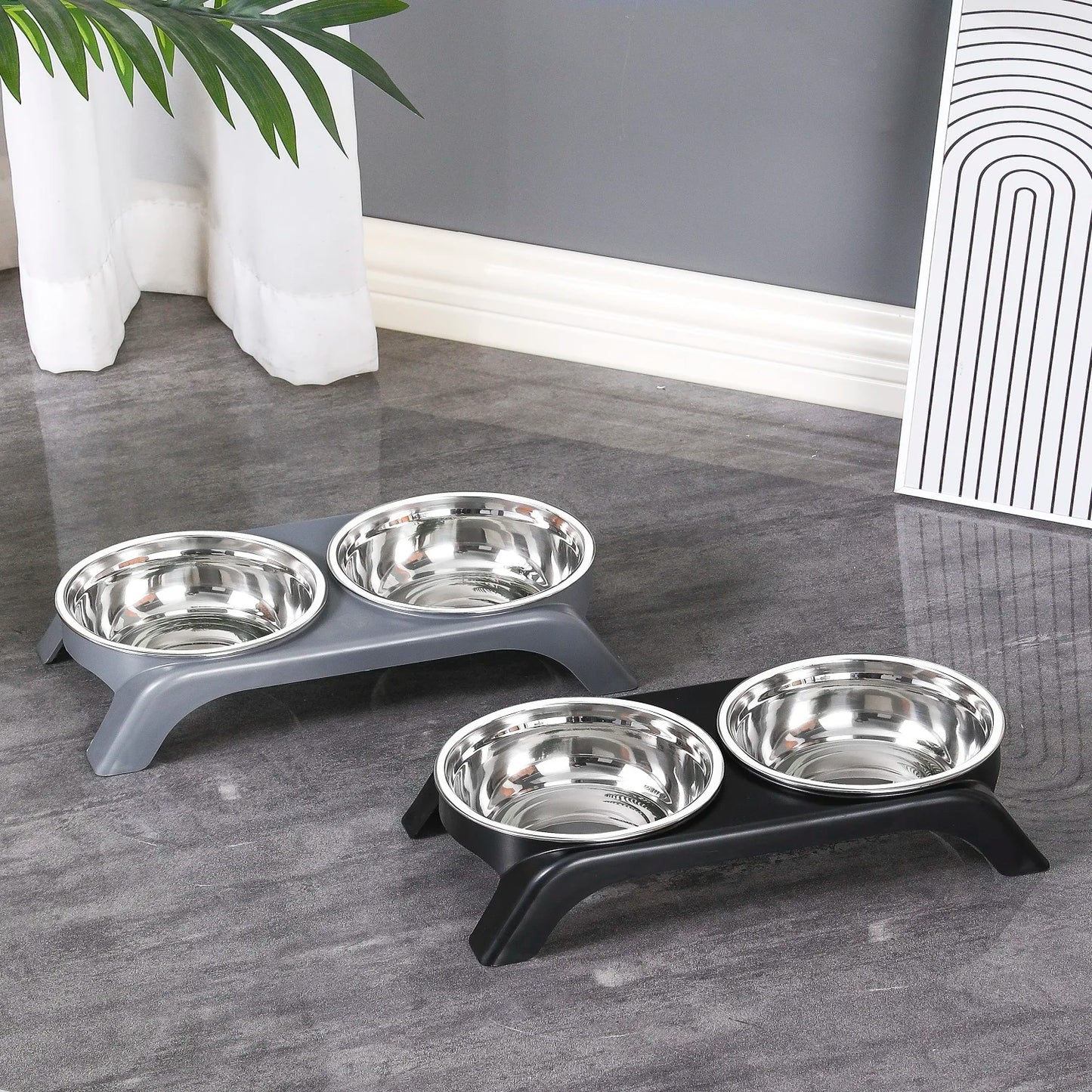 Choice Elevated Stainless Steel Raised Cat Bowls ABS Stand