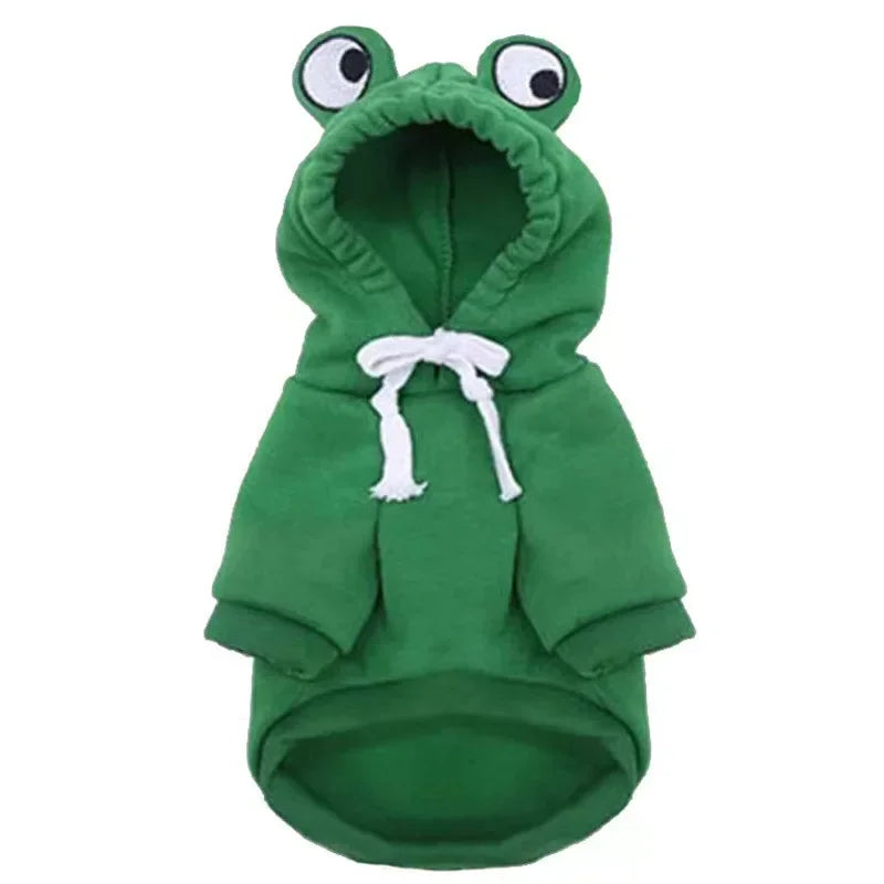 Frog Shape Dog Hoodie Sweatshirt For Pets Winter Warm Cosplay