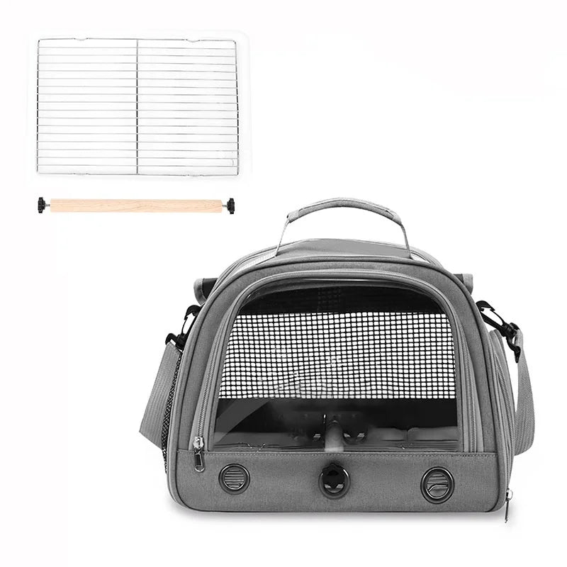 Bird Cage Parrot Carrier with Perch for Parakeet Lovebird African Gray Cockatiel Caique Conure Quaker Pet Travel Bag