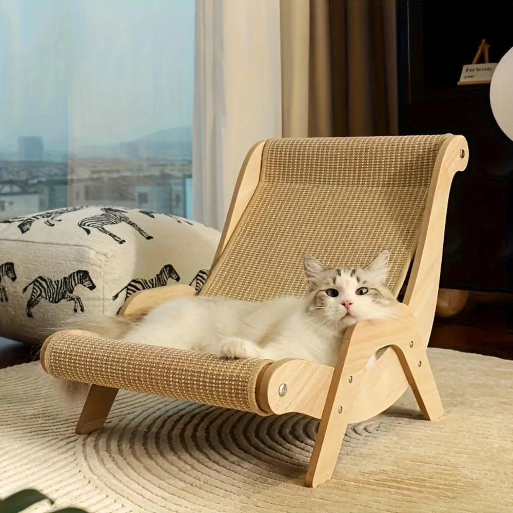 2 In 1 Scratcher Durable Rope No Tearing Pet Chair Bed Scratch Pad Hammock Perfect For Kittens And Small Pets