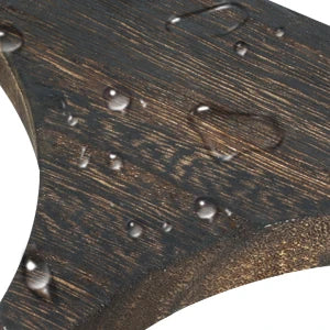 Raised Dog Bowl Stand for Large Dogs | Farmhouse Feeder w/ 2 Stainless Bowls | Waterproof Wood Board & Rustic Brown Design