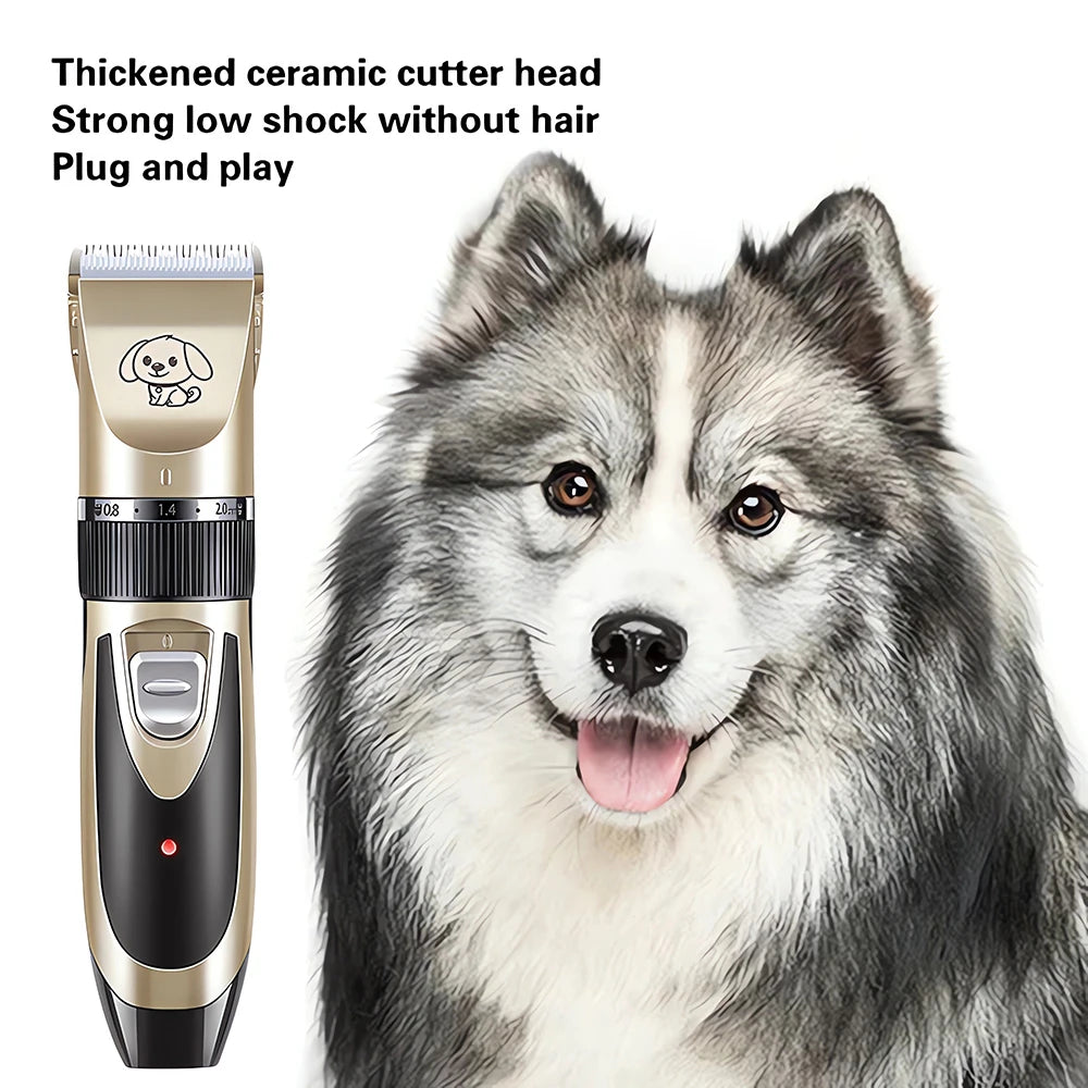 Professional Cat Dog Hair Clipper Grooming Kit Rechargeable Pet Hair Trimmer Shaver Set Animals Hair Cutting Machine Low-Noise