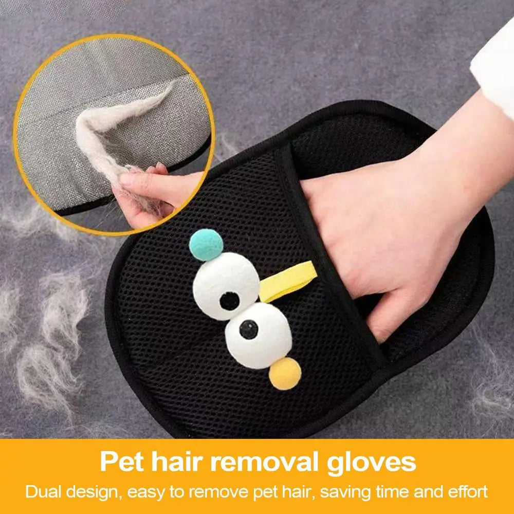 Pet Hair Remover Glove Two Way Reusable Washable Gentle Dog Brush For Grooming And Bathing