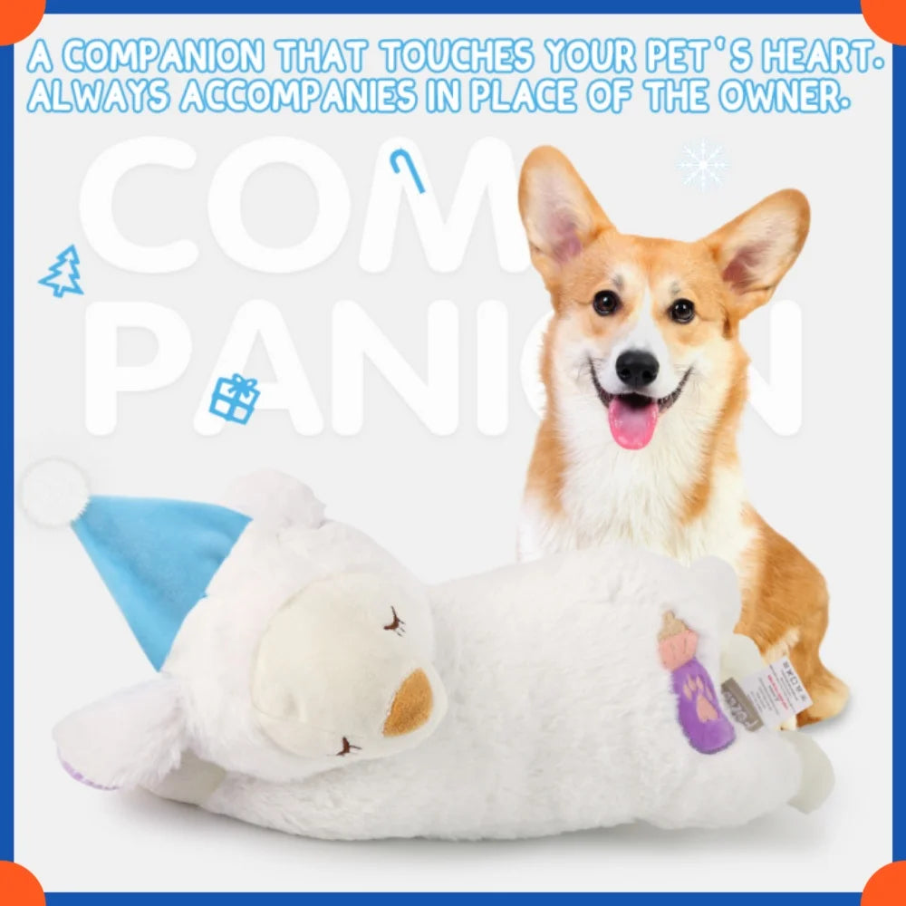 Fuled Christmas Puppy Heartbeat Plush Toys For Dog Training