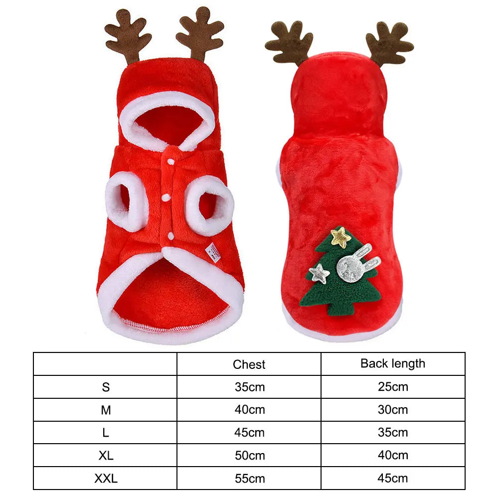 Christmas Pet Clothes Winter Dog Hoodie Coat for Small Dogs