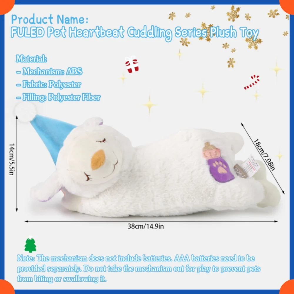 Fuled Christmas Puppy Heartbeat Plush Toys For Dog Training