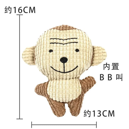 Cute Plush Toys Squeak Pet Cow Rabbit Animal Plush Toy Dog Chew Squeaky Whistling Involved Squirrel Dog Toys