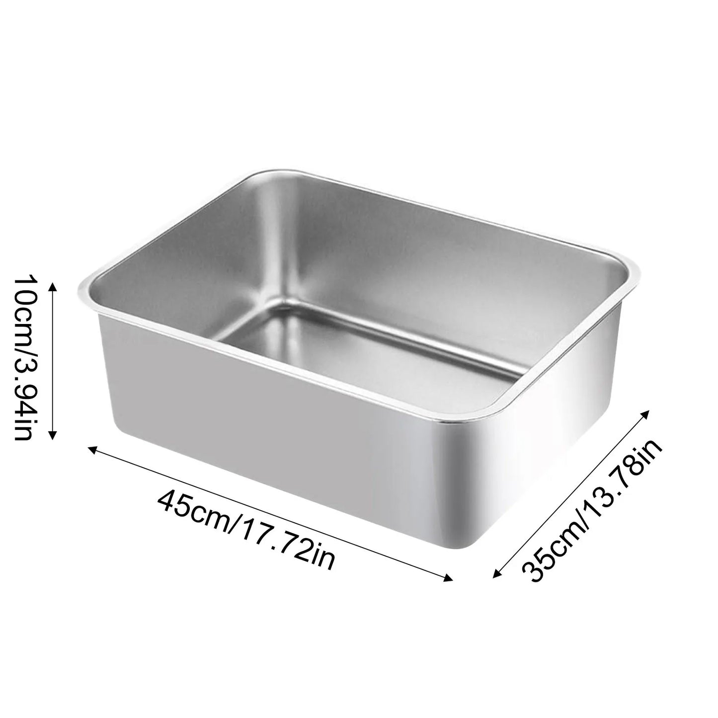 304 Stainless Steel Cat Litter Box Indoor High Sided