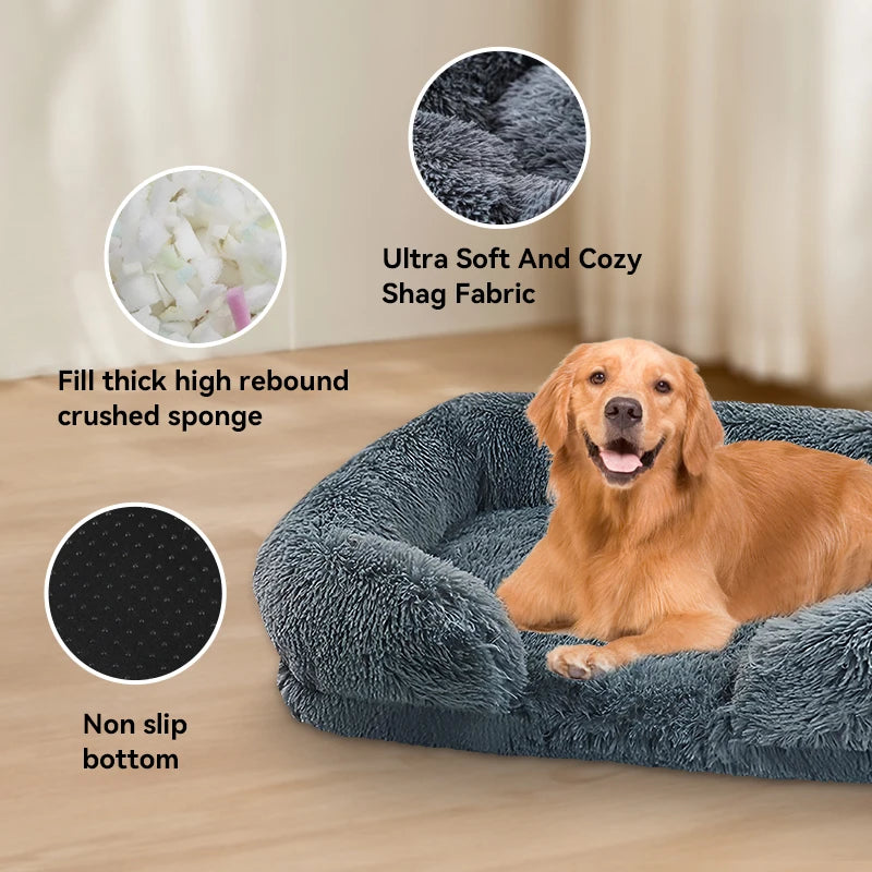 Jiangsu Orthopedic Dog Bed for Large Dogs With Plush Cover
