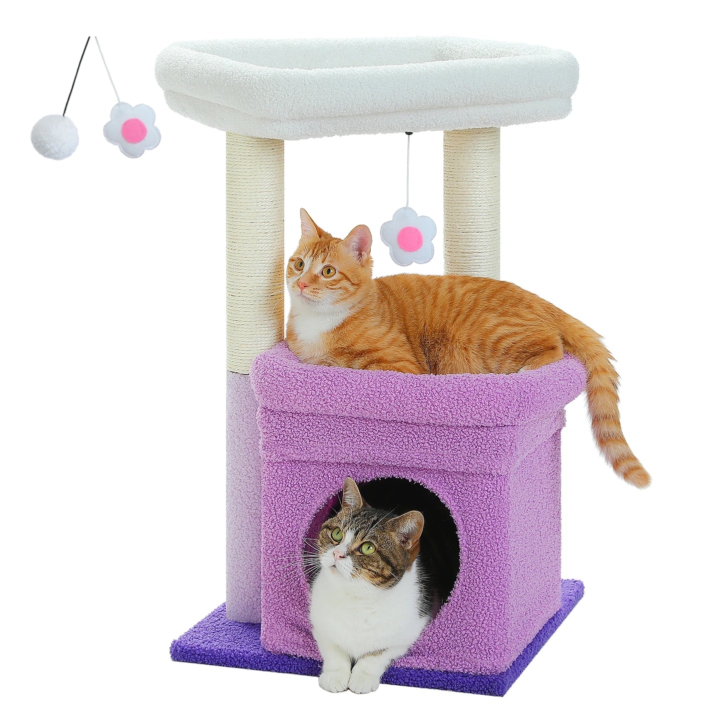 PEQULTICN Cat Tree With Cozy Condo And Plush Top Perch