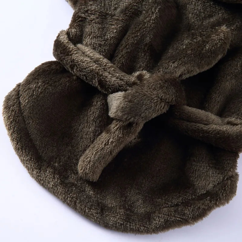 Hooded Dog Bathrobe Pajamas Soft Drying Towel For Pets