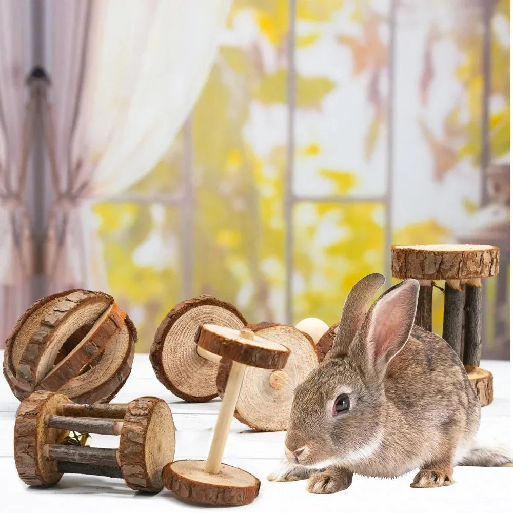 Natural Wood Chew Toys For Small Pets Rabbits Hamsters Rats