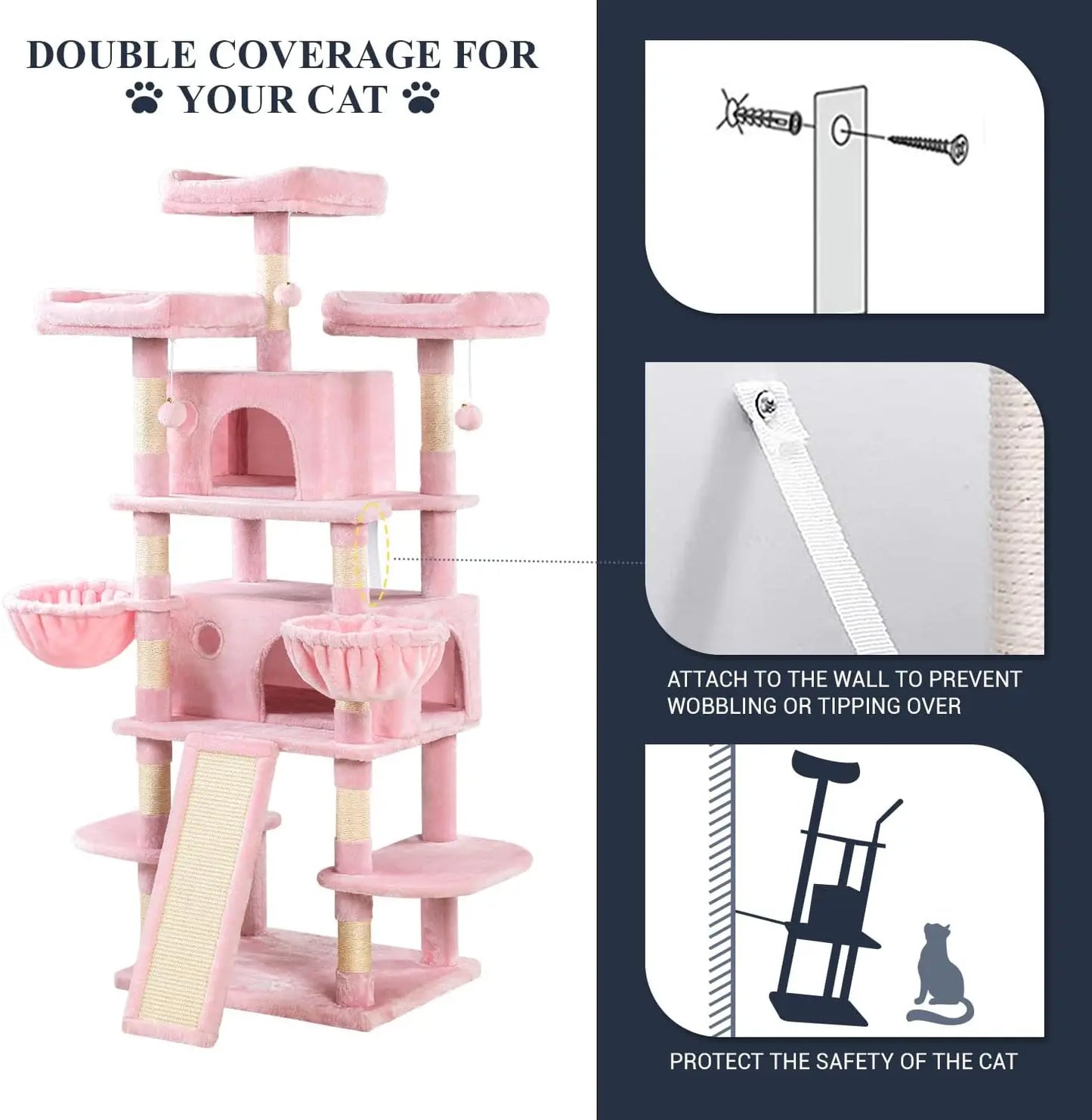XMSJCN Cat Tree Deluxe Five Level Cat Tower with Condo