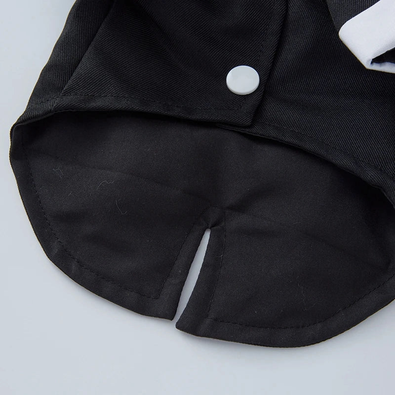 Pet Dog Tuxedo Formal Wedding Party Suit for Small Medium Dogs Bow Tie Shirt Cosplay Gentleman Costume
