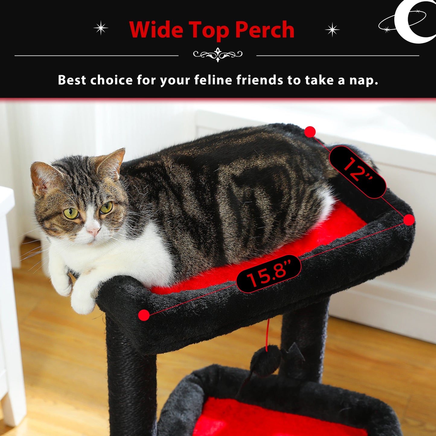PEQULTICN Cat Tree With Cozy Condo And Plush Top Perch