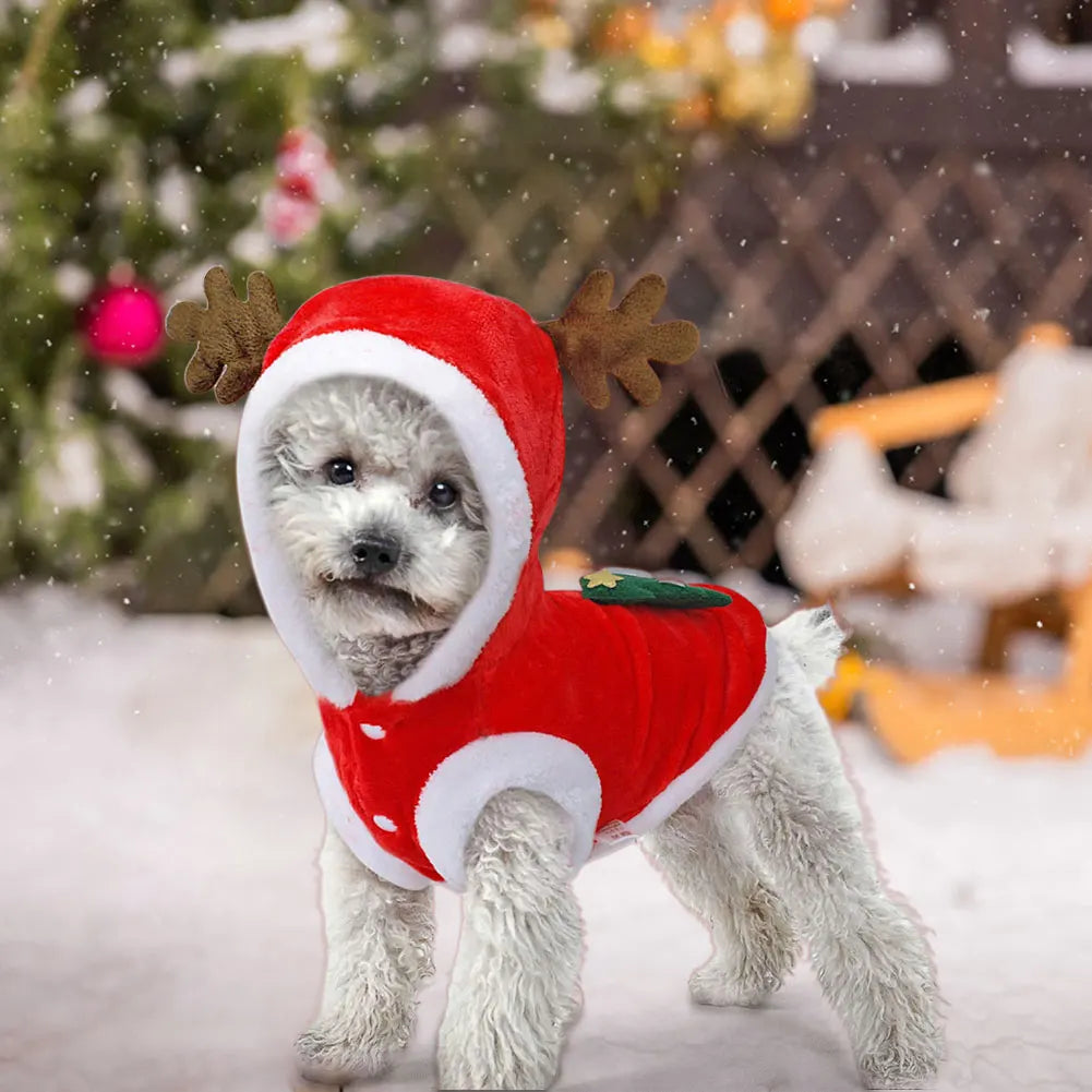 Christmas Pet Clothes Winter Dog Hoodie Coat for Small Dogs
