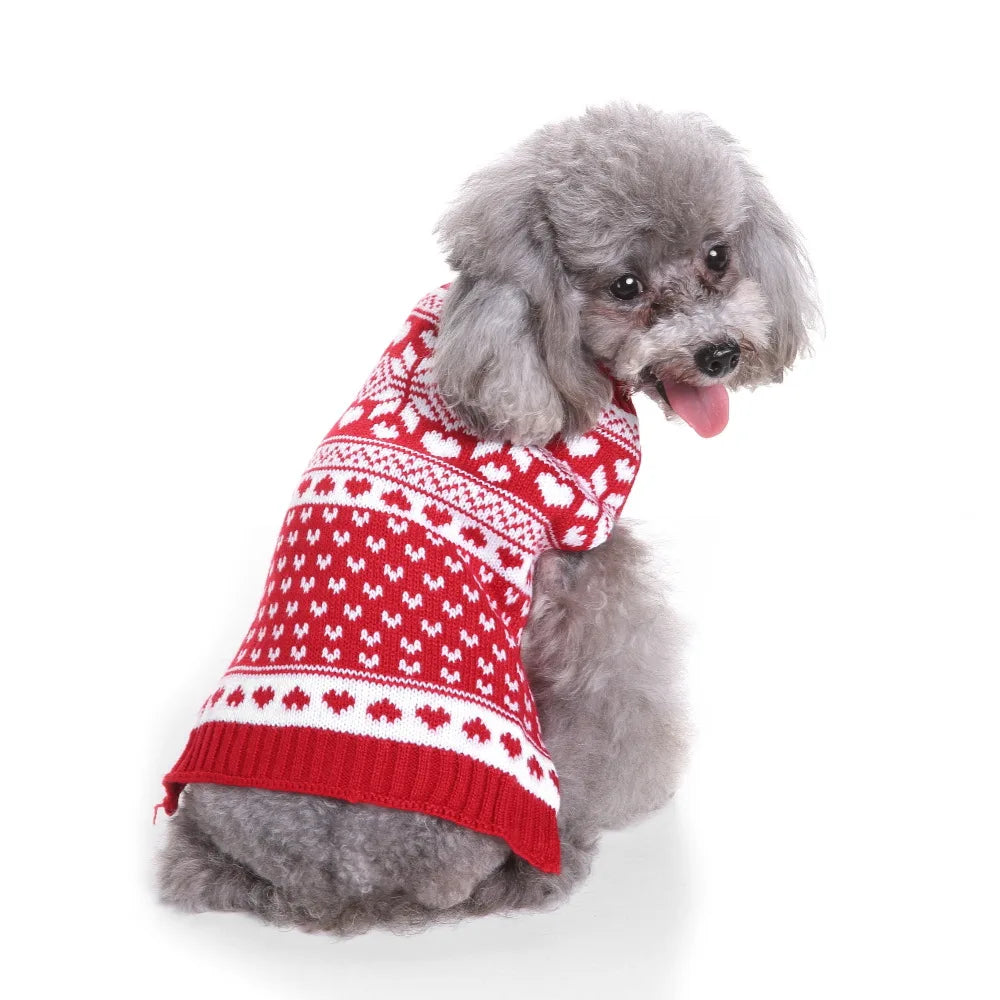 Dog Stripes Sweater Winter Knitting Pet Sweater for Medium Large Dogs Christmas Elk Dog Clothes Labrador Pullover Costume
