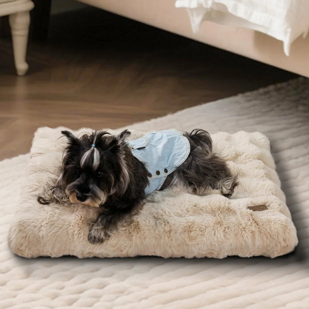 BORWARTCN Ultra Plush Dog Bed Soft Cushion Washable Mat