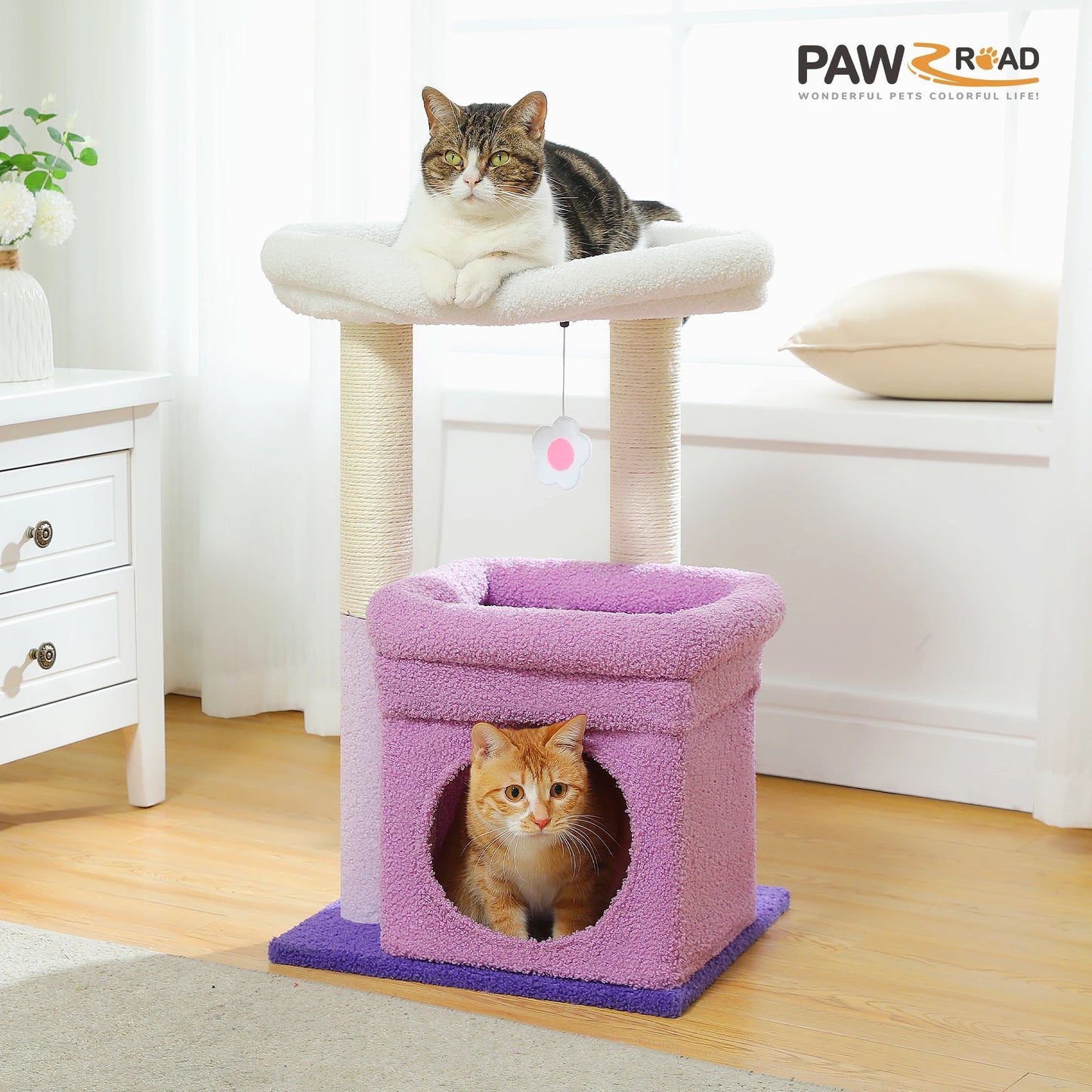 PEQULTICN Cat Tree With Cozy Condo And Plush Top Perch