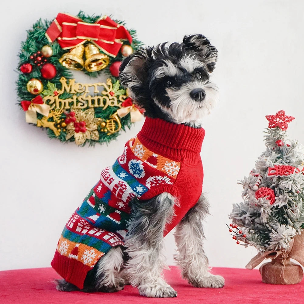 Puppy Christmas Sweater For Small Dogs Warm Knitwear